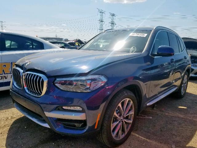 5UXTR9C59KLP94379 - 2019 BMW X3 XDRIVE3 BLUE photo 2