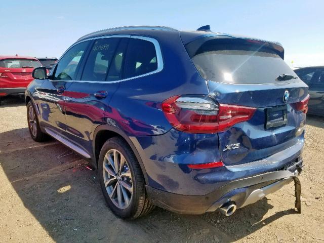 5UXTR9C59KLP94379 - 2019 BMW X3 XDRIVE3 BLUE photo 3