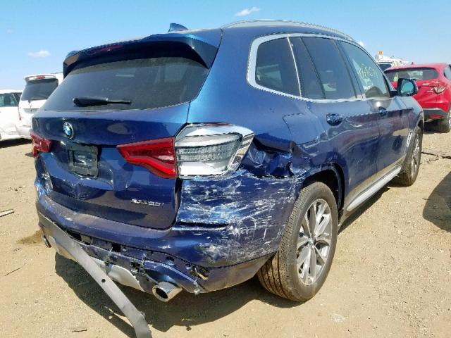 5UXTR9C59KLP94379 - 2019 BMW X3 XDRIVE3 BLUE photo 4