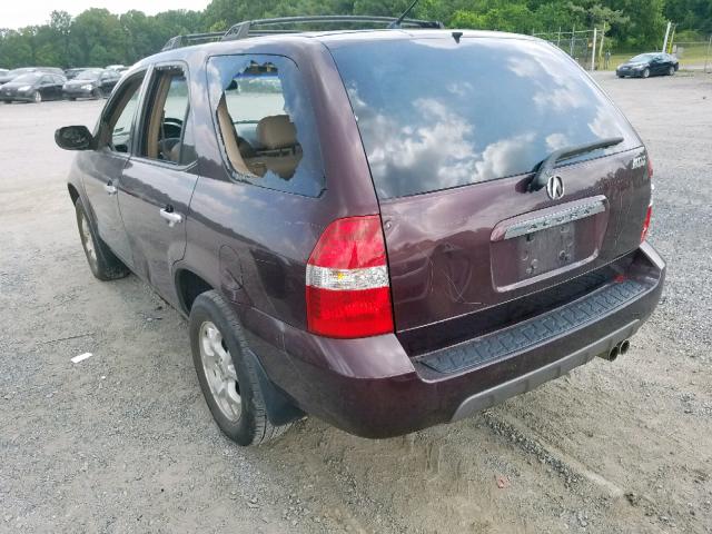 2HNYD18861H543433 - 2001 ACURA MDX TOURIN BURGUNDY photo 3