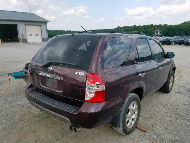 2HNYD18861H543433 - 2001 ACURA MDX TOURIN BURGUNDY photo 4