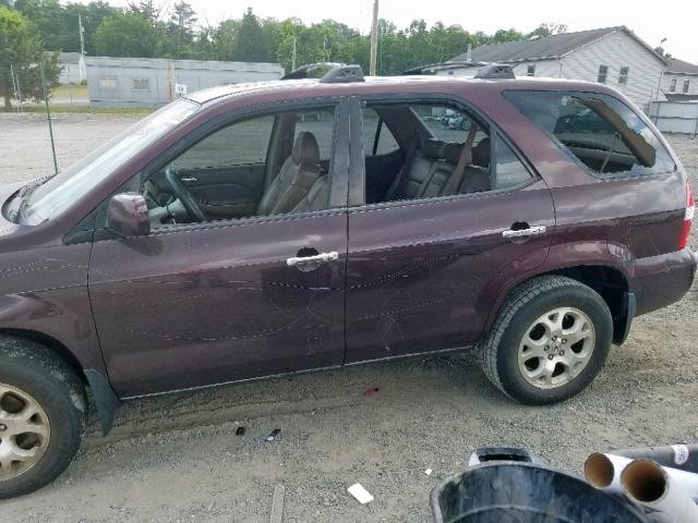 2HNYD18861H543433 - 2001 ACURA MDX TOURIN BURGUNDY photo 9