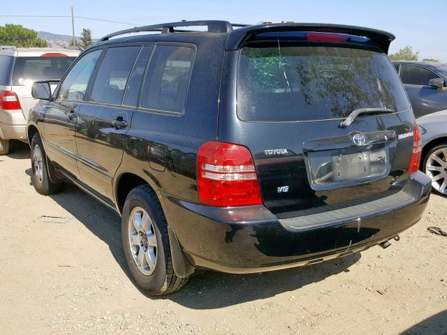 JTEGF21A220042006 - 2002 TOYOTA HIGHLANDER BLACK photo 3