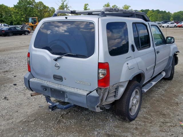 5N1ED28T12C514702 - 2002 NISSAN XTERRA XE SILVER photo 4