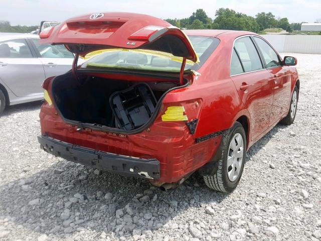 4T1BE46K98U255644 - 2008 TOYOTA CAMRY CE RED photo 4