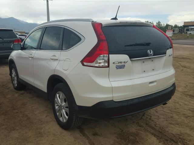 5J6RM4H77CL036799 - 2012 HONDA CR-V EXL WHITE photo 3