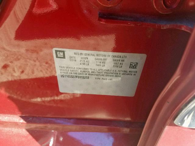 2G1165S37F9113233 - 2015 CHEVROLET IMPALA LTZ RED photo 10