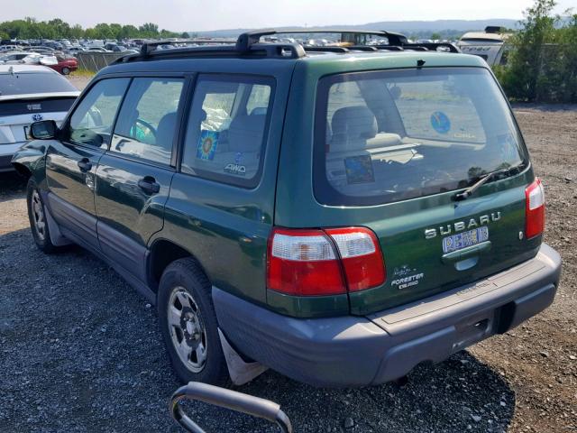 JF1SF63532H750696 - 2002 SUBARU FORESTER L GREEN photo 3