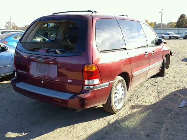 2FMZA5245YBB90921 - 2000 FORD WINDSTAR S BURGUNDY photo 4