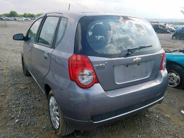 KL1TD66E99B646573 - 2009 CHEVROLET AVEO LS GRAY photo 3