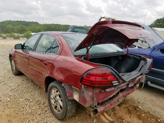 1G2NF52T21M654814 - 2001 PONTIAC GRAND AM S MAROON photo 3