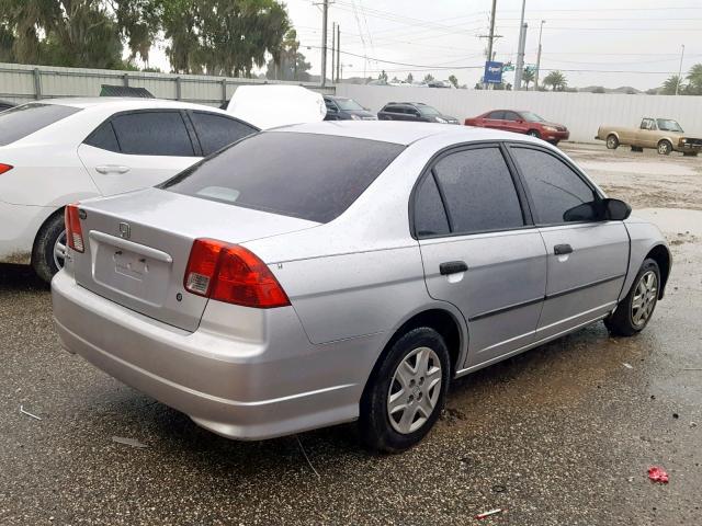 2HGES16324H617295 - 2004 HONDA CIVIC DX V SILVER photo 4