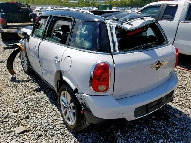 WMWZB3C54BWM00389 - 2011 MINI COOPER COU WHITE photo 3