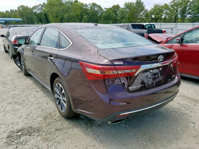 4T1BK1EB5JU289143 - 2018 TOYOTA AVALON XLE BURGUNDY photo 3