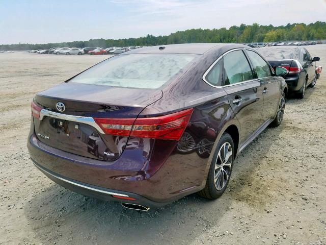 4T1BK1EB5JU289143 - 2018 TOYOTA AVALON XLE BURGUNDY photo 4