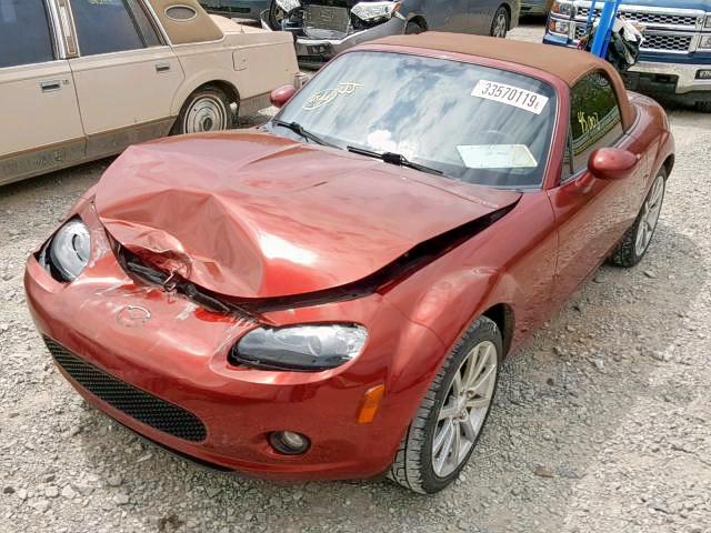 JM1NC25F070126875 - 2007 MAZDA MX-5 MIATA RED photo 2