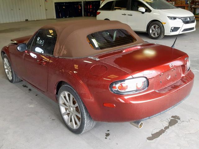 JM1NC25F070126875 - 2007 MAZDA MX-5 MIATA RED photo 3