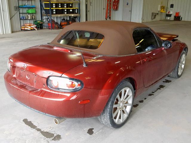 JM1NC25F070126875 - 2007 MAZDA MX-5 MIATA RED photo 4