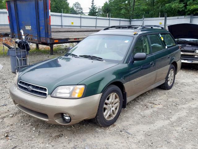 4S3BH6657Y7627952 - 2000 SUBARU LEGACY OUT GREEN photo 2