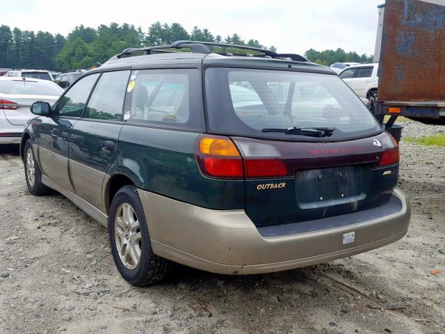 4S3BH6657Y7627952 - 2000 SUBARU LEGACY OUT GREEN photo 3