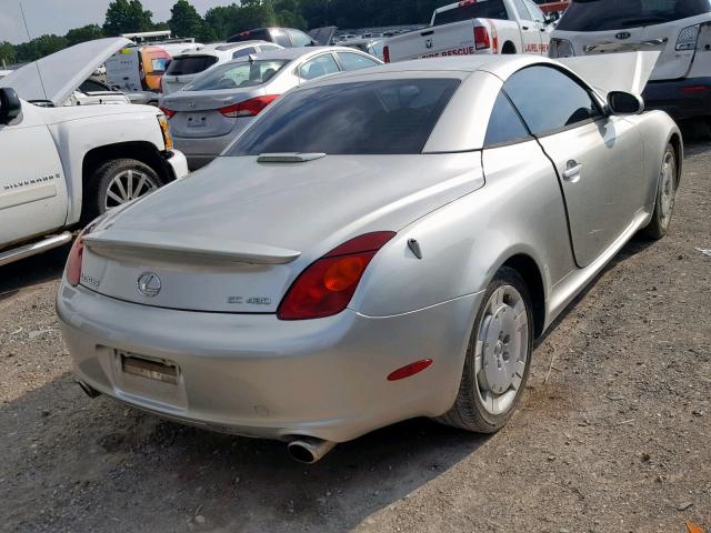 JTHFN48Y440053057 - 2004 LEXUS SC 430 SILVER photo 4