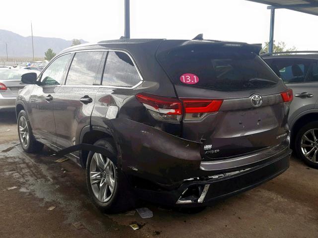 5TDDZRFH2HS368939 - 2017 TOYOTA HIGHLANDER GRAY photo 3