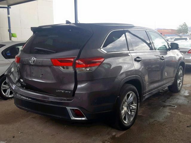 5TDDZRFH2HS368939 - 2017 TOYOTA HIGHLANDER GRAY photo 4