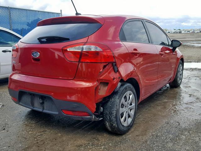 KNADM5A32C6012841 - 2012 KIA RIO LX RED photo 4