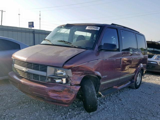 1GNDM19W7VB223948 - 1997 CHEVROLET ASTRO BURGUNDY photo 2