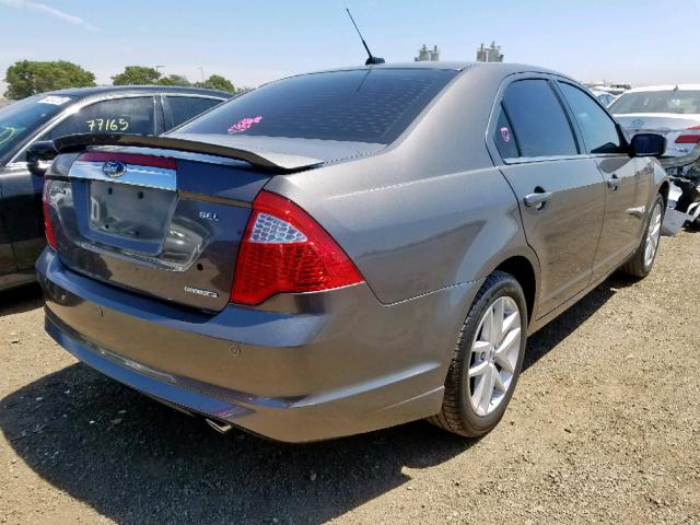 3FAHP0JG2CR212306 - 2012 FORD FUSION SEL GRAY photo 4