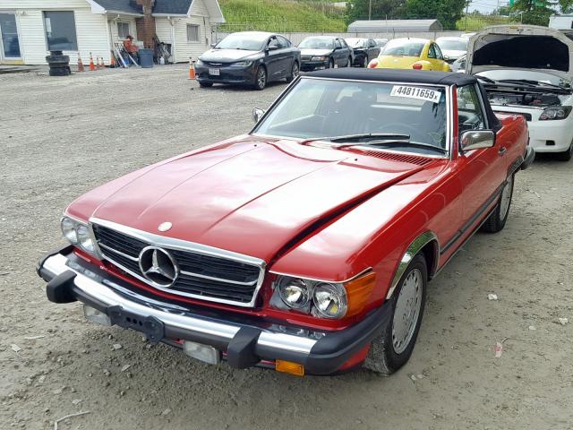 WDBBA48D5JA079552 - 1988 MERCEDES-BENZ 560 SL RED photo 2