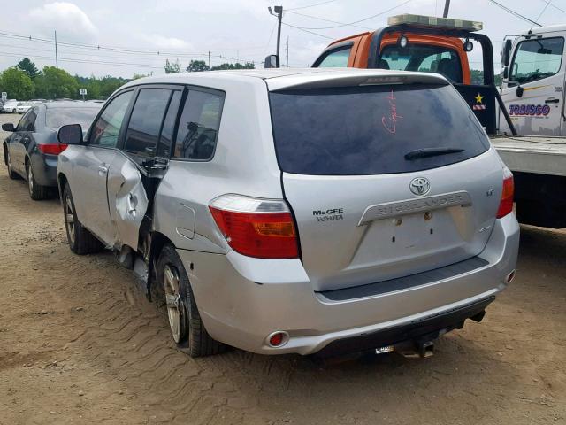 JTEES41A682029240 - 2008 TOYOTA HIGHLANDER SILVER photo 3