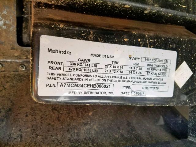 A7MCM34CEHB006021 - 2017 MAHINDRA AND MAHINDRA XTV TWO TONE photo 10