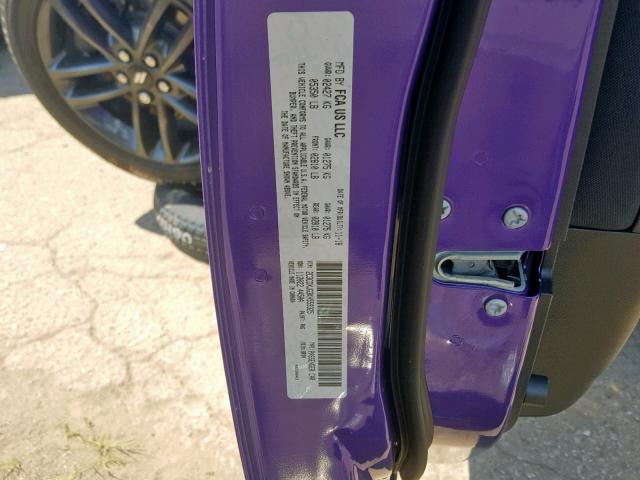 2C3CDXJG3KH559325 - 2019 DODGE CHARGER SX PURPLE photo 10