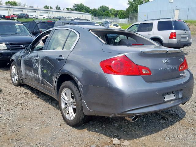 JN1CV6AR9DM762890 - 2013 INFINITI G37 GRAY photo 3