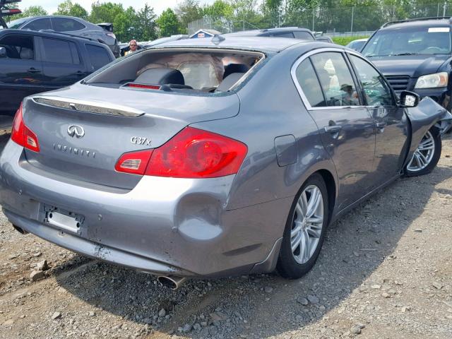 JN1CV6AR9DM762890 - 2013 INFINITI G37 GRAY photo 4