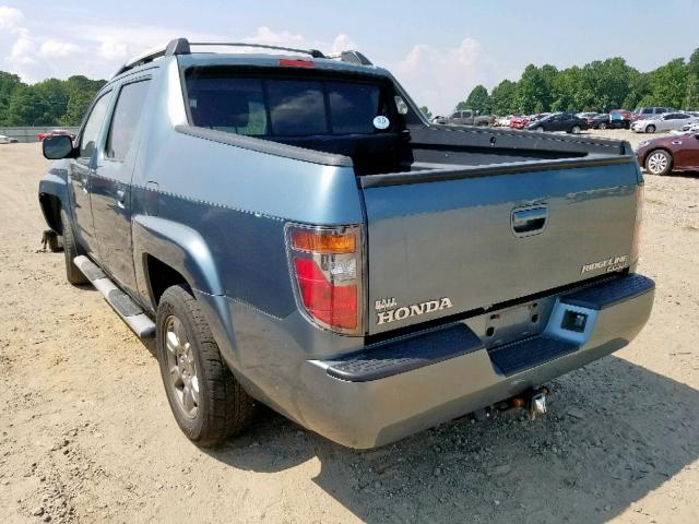 2HJYK16348H512867 - 2008 HONDA RIDGELINE BLUE photo 3