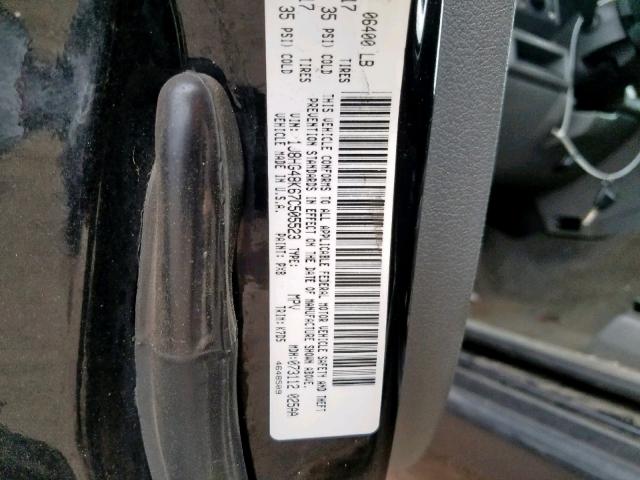 1J8HG48K67C505523 - 2007 JEEP COMMANDER შავი ფოტო 10