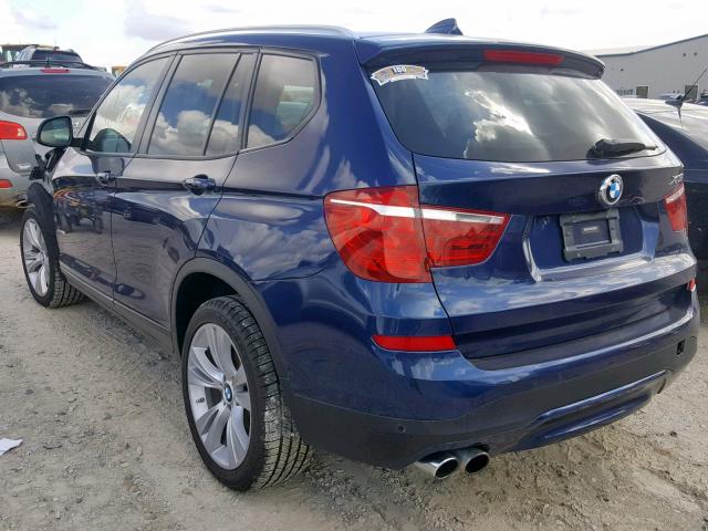 5UXWX7C52G0K36003 - 2016 BMW X3 XDRIVE3 BLUE photo 3