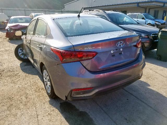 3KPC24A35KE066853 - 2019 HYUNDAI ACCENT SE GRAY photo 3