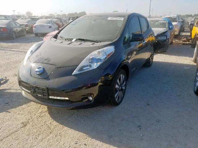 1N4AZ0CP7FC326958 - 2015 NISSAN LEAF S BLACK photo 2