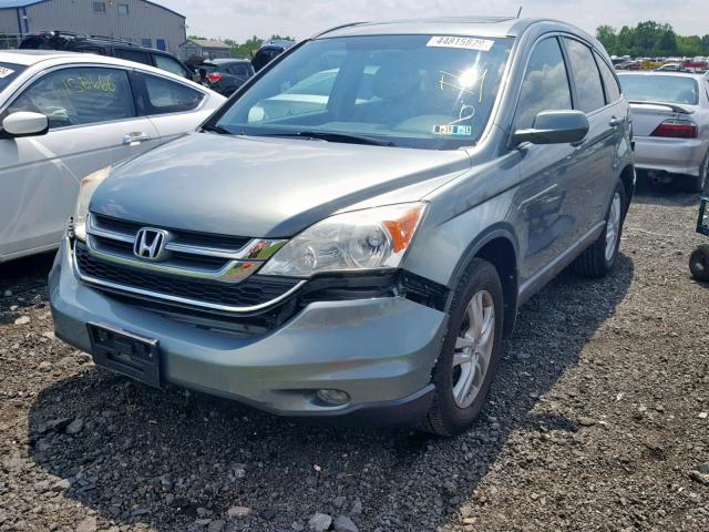 5J6RE4H74AL018223 - 2010 HONDA CR-V EXL GREEN photo 2