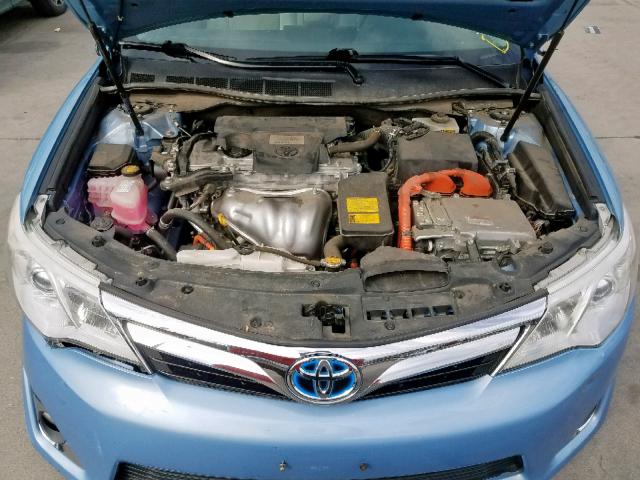 4T1BD1FKXDU083684 - 2013 TOYOTA CAMRY HYBR BLUE photo 7