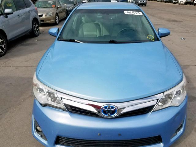 4T1BD1FKXDU083684 - 2013 TOYOTA CAMRY HYBR BLUE photo 9