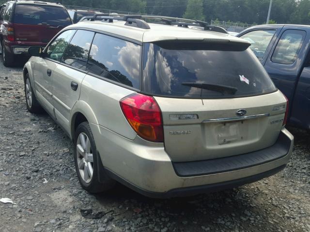 4S4BP61C667362703 - 2006 SUBARU LEGACY OUT BEIGE photo 3