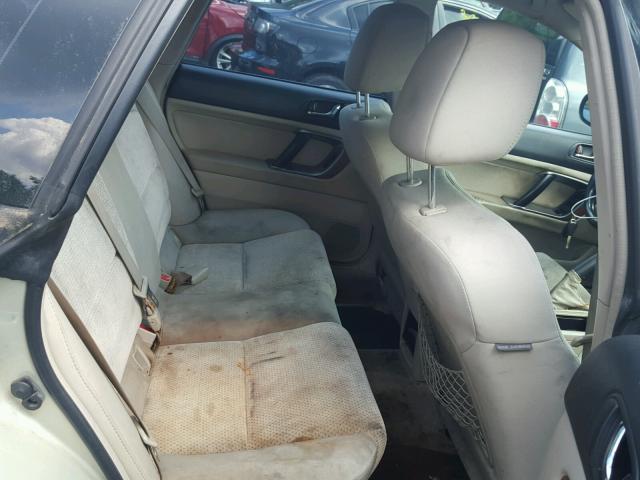 4S4BP61C667362703 - 2006 SUBARU LEGACY OUT BEIGE photo 6