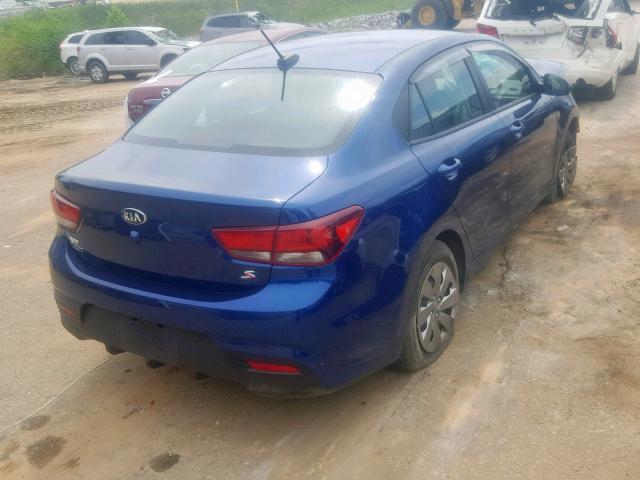 3KPA24AB7KE218212 - 2019 KIA RIO S BLUE photo 4