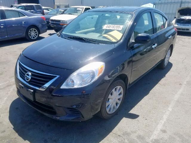 3N1CN7AP2EL820578 - 2014 NISSAN VERSA BLACK photo 2