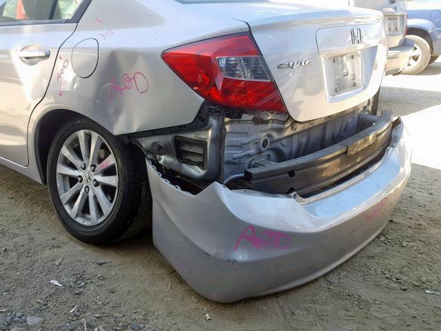 2HGFB2F91CH542974 - 2012 HONDA CIVIC EXL SILVER photo 9