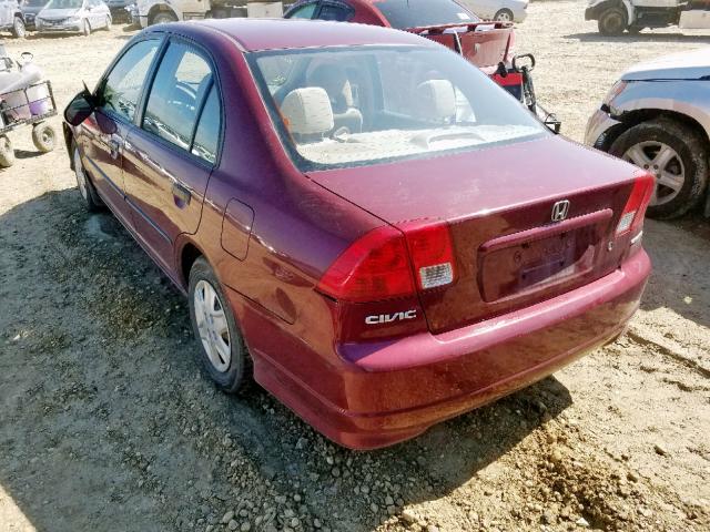 2HGES15314H931845 - 2004 HONDA CIVIC DX V MAROON photo 3